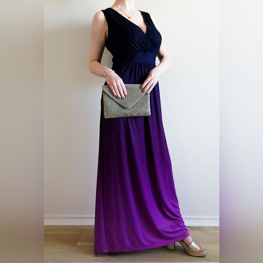 Soma Ombre Crochet Jersey Maxi Dress, Size M